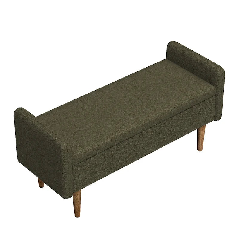 Banc de rangement en velours Teddy avec assise de chambre