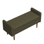 Banc de rangement en velours Teddy avec assise de chambre