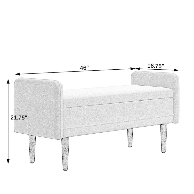 Banc de rangement en velours Teddy avec assise de chambre