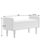 Banc de rangement en velours Teddy avec assise de chambre