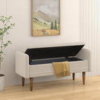 Banc de rangement en velours Teddy avec assise de chambre
