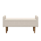Banc de rangement en velours Teddy avec assise de chambre