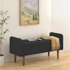 Banc de rangement en velours Teddy avec assise de chambre