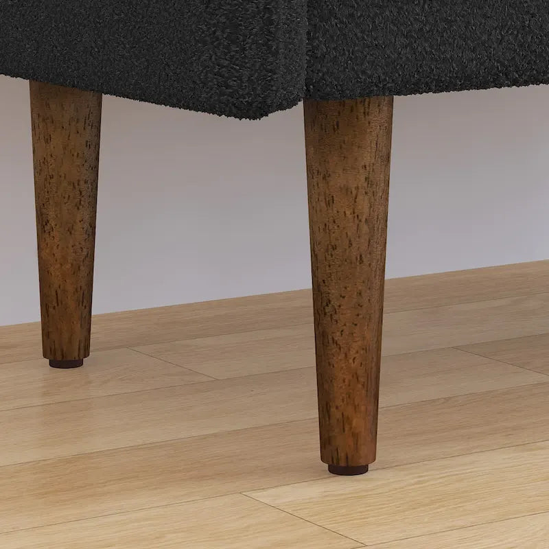 Banc de rangement en velours Teddy avec assise de chambre
