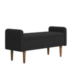 Banc de rangement en velours Teddy avec assise de chambre