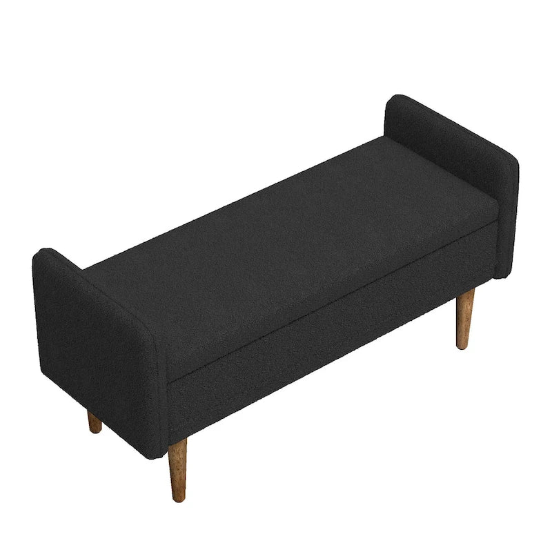Banc de rangement en velours Teddy avec assise de chambre