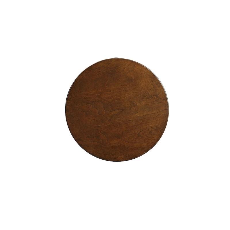 Table d'appoint ronde en bois avec tiroir et étagère inférieure