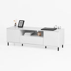 Meuble TV laqué avec rangements – 160 cm, Blanc