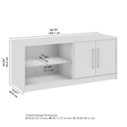 Meuble bas de rangement avec portes et étagères