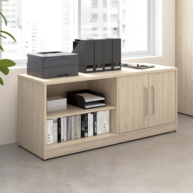 Meuble bas de rangement avec portes et étagères