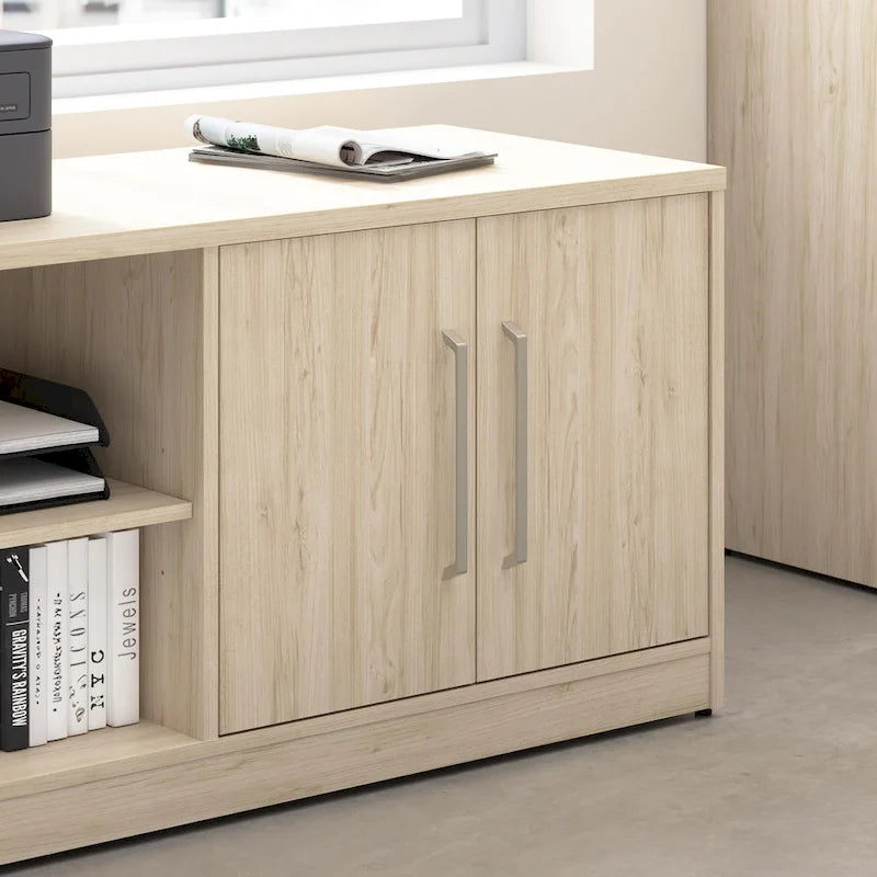 Meuble bas de rangement avec portes et étagères