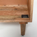 Table de chevet en bois massif avec tiroir, finition naturelle