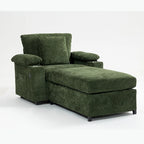 Fauteuil convertible surdimensionné en chenille avec pouf, rangement et port de chargement USB