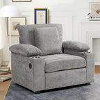 Fauteuil convertible surdimensionné en chenille avec pouf, rangement et port de chargement USB