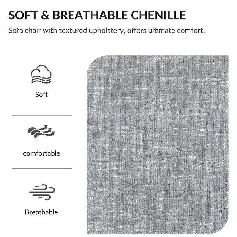 Fauteuil convertible surdimensionné en chenille avec pouf, rangement et port de chargement USB
