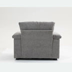 Fauteuil convertible surdimensionné en chenille avec pouf, rangement et port de chargement USB