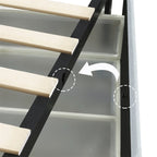 Lit plateforme tapissé de taille Queen avec 4 tiroirs de rangement