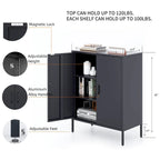 Armoire de rangement métallique de 40 pouces à 2 portes
