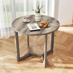 Table à manger ronde en bois de 36 pouces pour 2 à 4 personnes avec pied piédestal en forme d'aile
