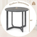 Table à manger ronde en bois de 36 pouces pour 2 à 4 personnes avec pied piédestal en forme d'aile
