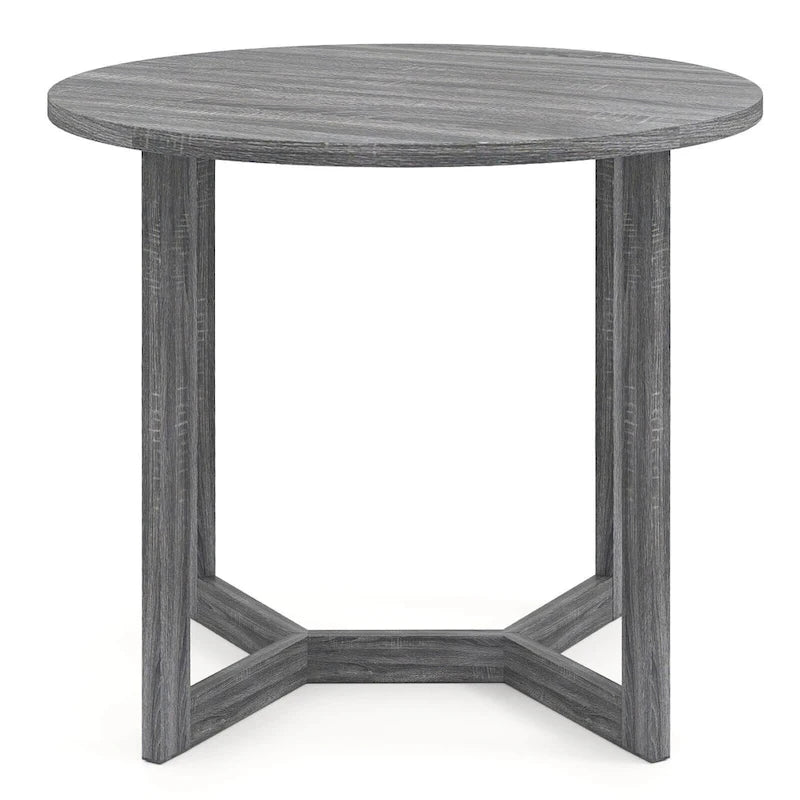 Table à manger ronde en bois de 36 pouces pour 2 à 4 personnes avec pied piédestal en forme d'aile