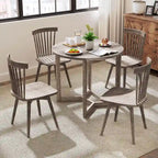 Table à manger ronde en bois de 36 pouces pour 2 à 4 personnes avec pied piédestal en forme d'aile