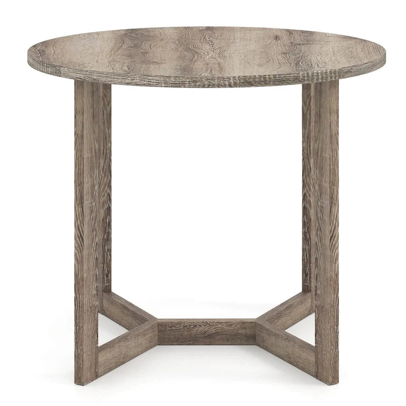 Table à manger ronde en bois de 36 pouces pour 2 à 4 personnes avec pied piédestal en forme d'aile