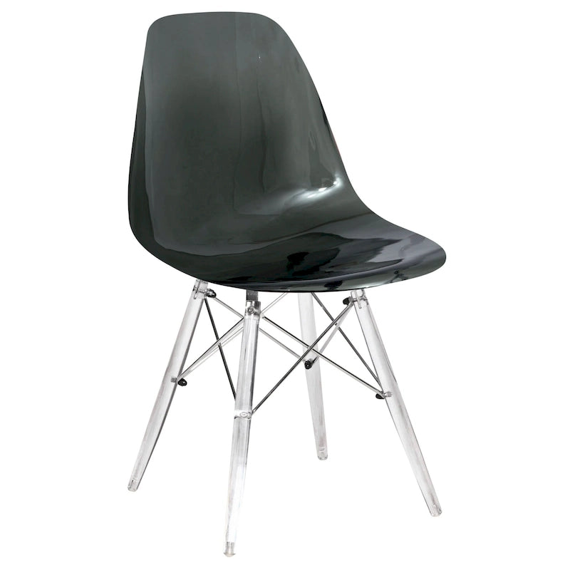Chaise de salle à manger d'appoint en acrylique avec pieds Eiffel