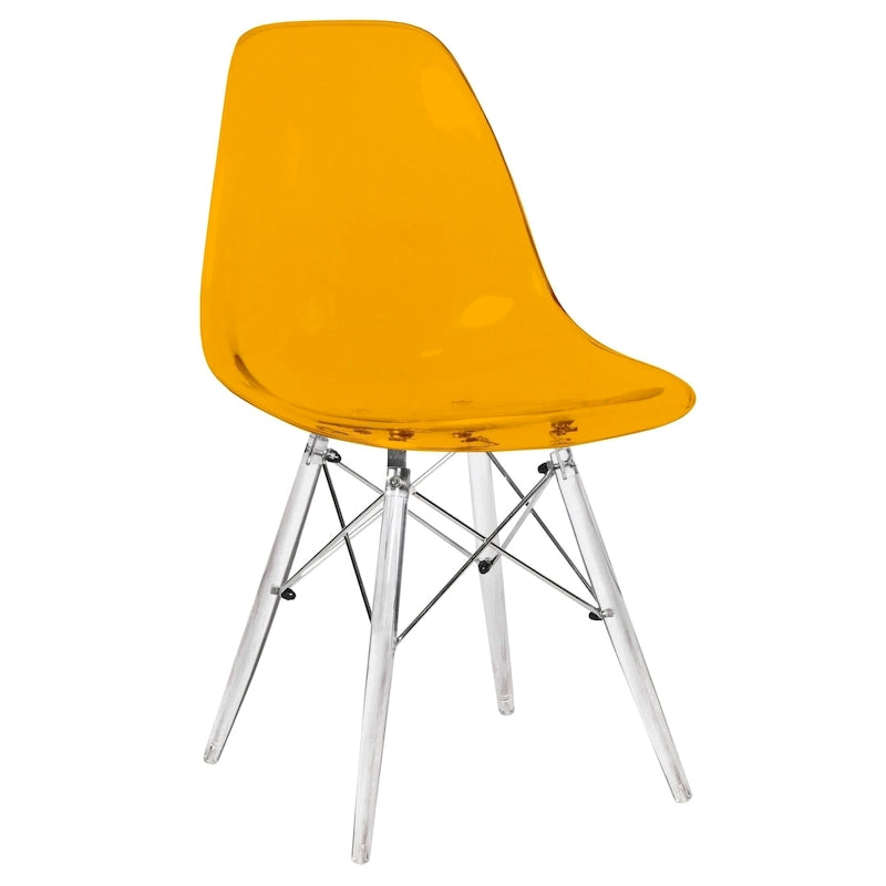 Chaise de salle à manger d'appoint en acrylique avec pieds Eiffel