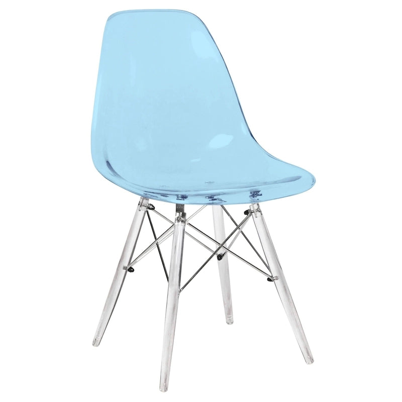 Chaise de salle à manger d'appoint en acrylique avec pieds Eiffel