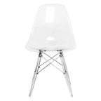 Chaise de salle à manger d'appoint en acrylique avec pieds Eiffel