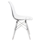 Chaise de salle à manger d'appoint en acrylique avec pieds Eiffel
