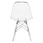 Chaise de salle à manger d'appoint en acrylique avec pieds Eiffel