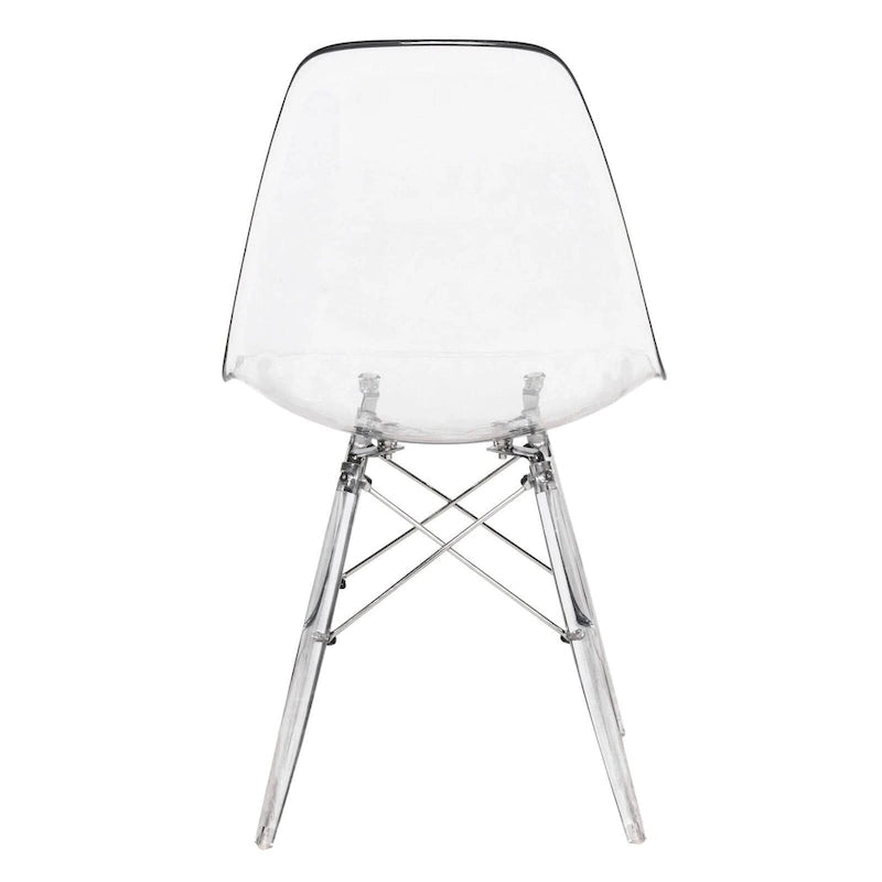 Chaise de salle à manger d'appoint en acrylique avec pieds Eiffel
