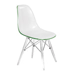 Chaise de salle à manger d'appoint en acrylique avec pieds Eiffel