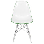 Chaise de salle à manger d'appoint en acrylique avec pieds Eiffel