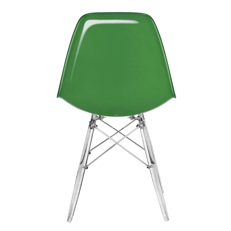 Chaise de salle à manger d'appoint en acrylique avec pieds Eiffel