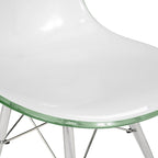 Chaise de salle à manger d'appoint en acrylique avec pieds Eiffel