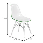 Chaise de salle à manger d'appoint en acrylique avec pieds Eiffel