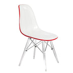 Chaise de salle à manger d'appoint en acrylique avec pieds Eiffel