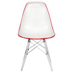 Chaise de salle à manger d'appoint en acrylique avec pieds Eiffel