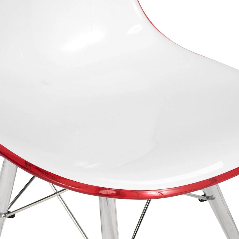 Chaise de salle à manger d'appoint en acrylique avec pieds Eiffel