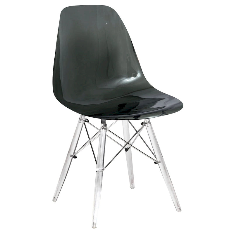Chaise de salle à manger d'appoint en acrylique avec pieds Eiffel