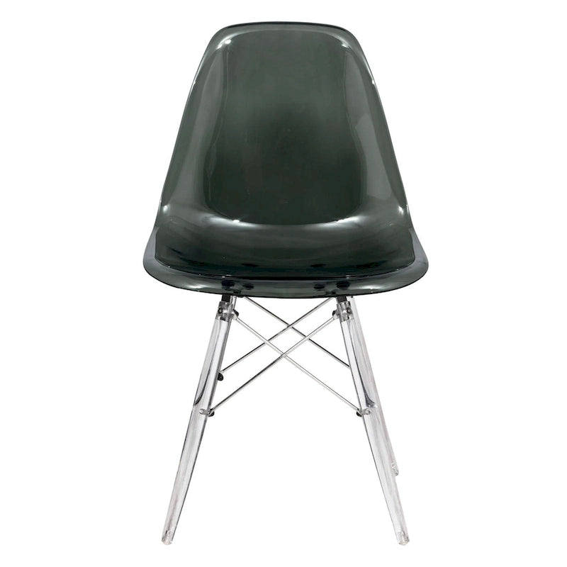 Chaise de salle à manger d'appoint en acrylique avec pieds Eiffel