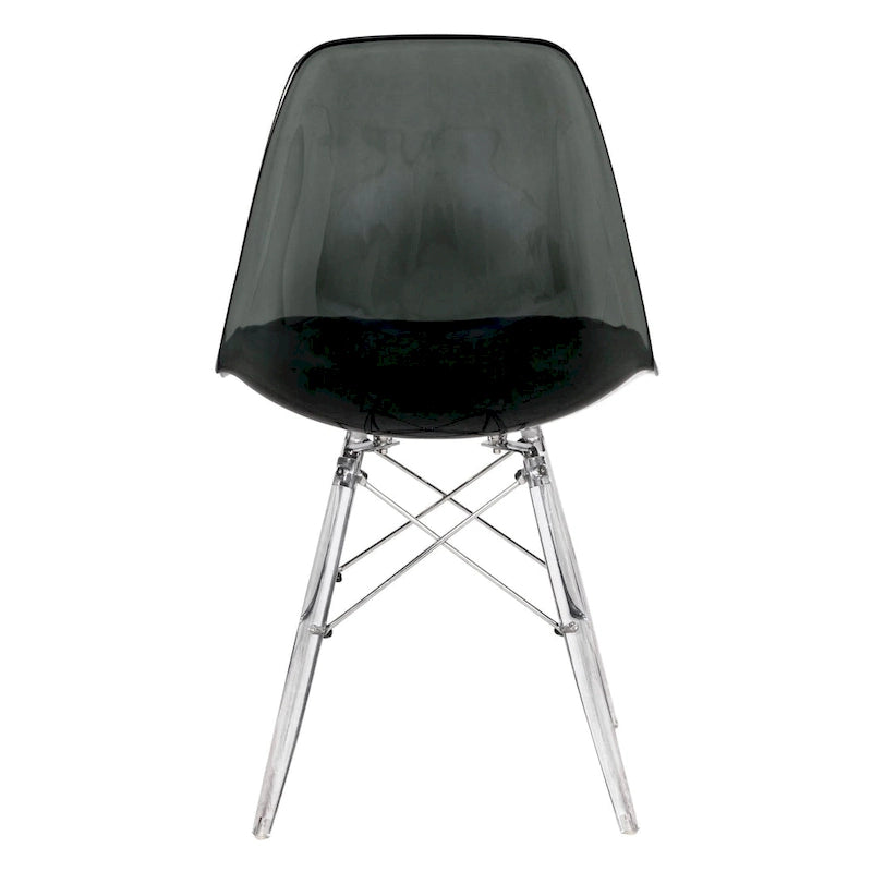 Chaise de salle à manger d'appoint en acrylique avec pieds Eiffel