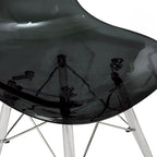 Chaise de salle à manger d'appoint en acrylique avec pieds Eiffel