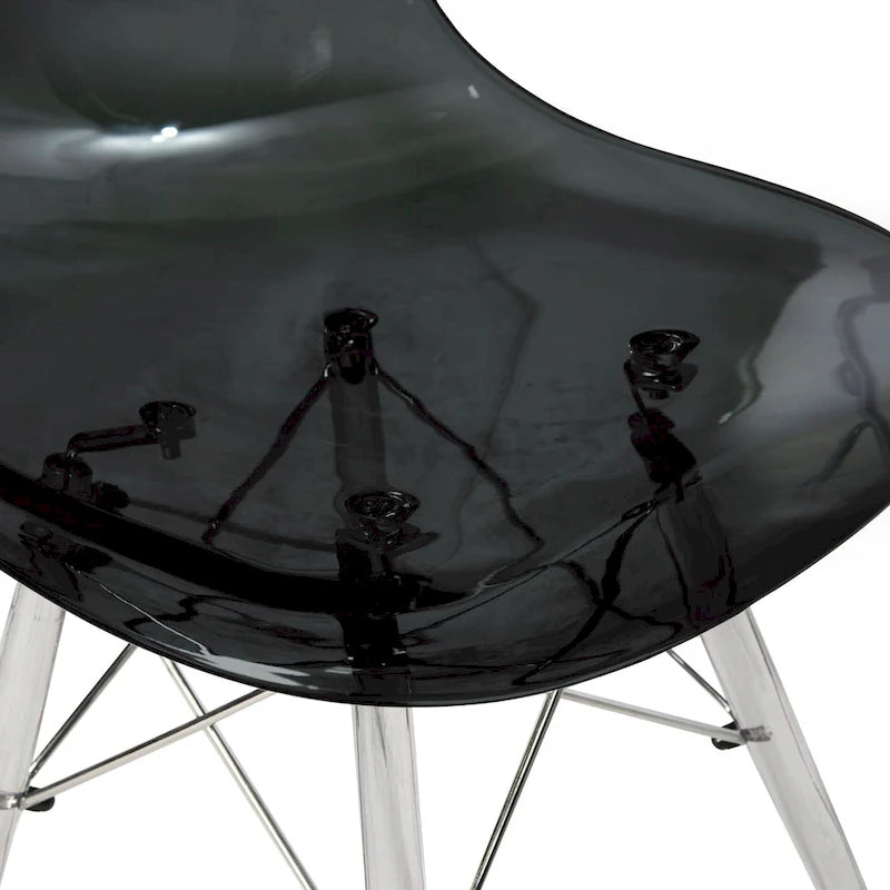Chaise de salle à manger d'appoint en acrylique avec pieds Eiffel