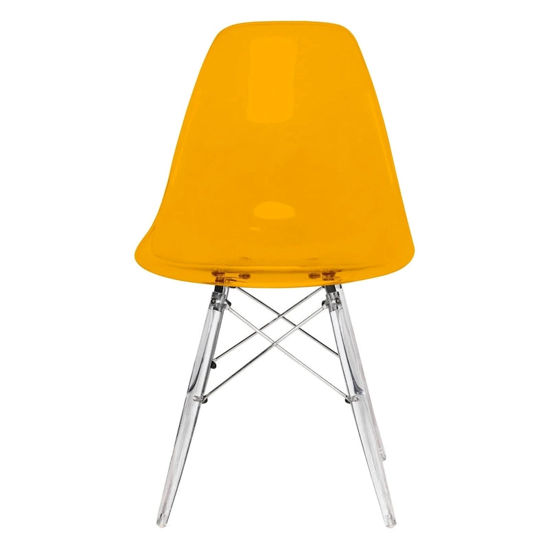 Chaise de salle à manger d'appoint en acrylique avec pieds Eiffel