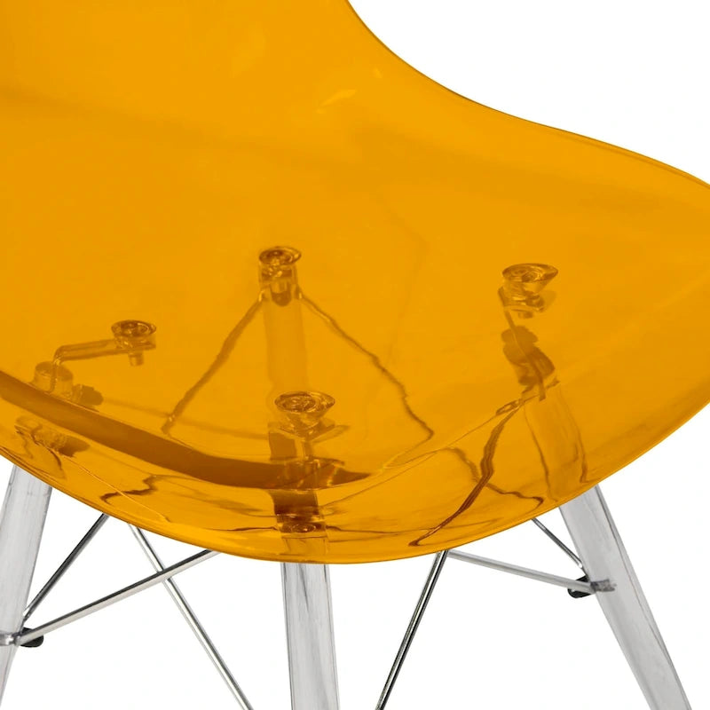 Chaise de salle à manger d'appoint en acrylique avec pieds Eiffel