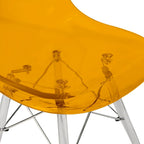 Chaise de salle à manger d'appoint en acrylique avec pieds Eiffel